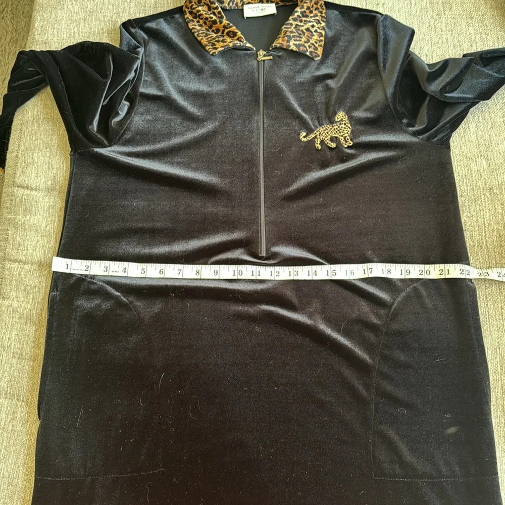 Vintage Amanda Stewart intimates animal print leopard cheetah house robe velour - Picture 15 of 15